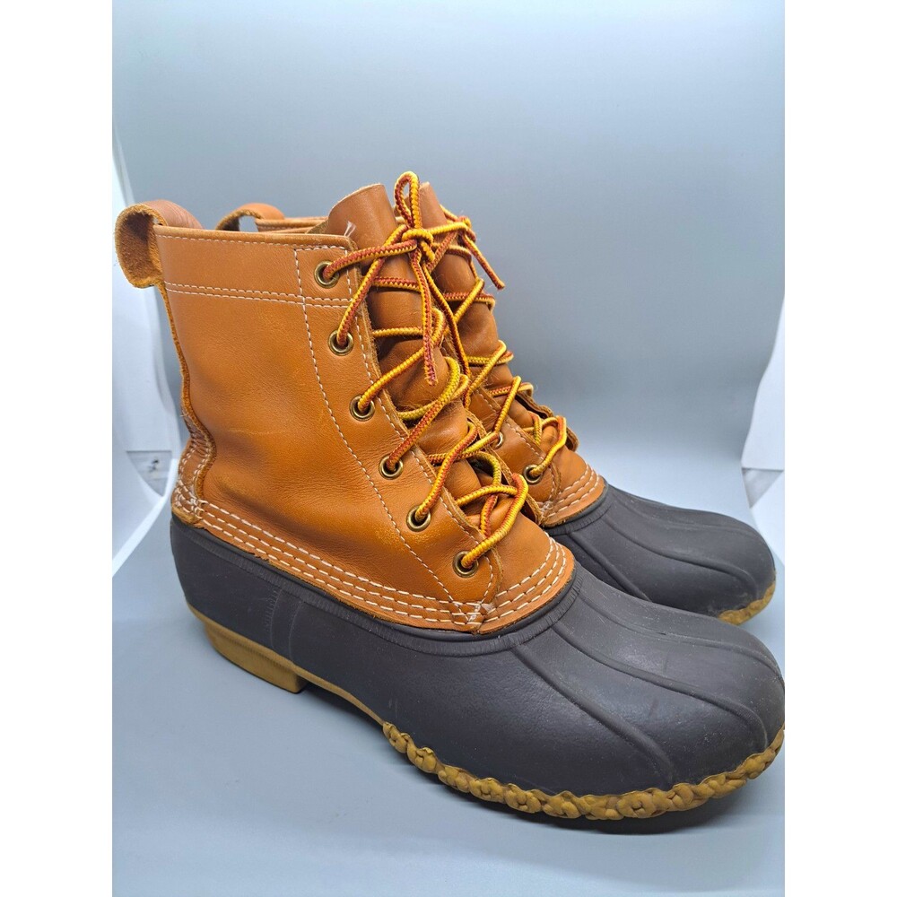 L.L.Bean Bean Boots Men's 7.5-8 Women's 9-9.5 Leather Rubber Duck Boots Maine